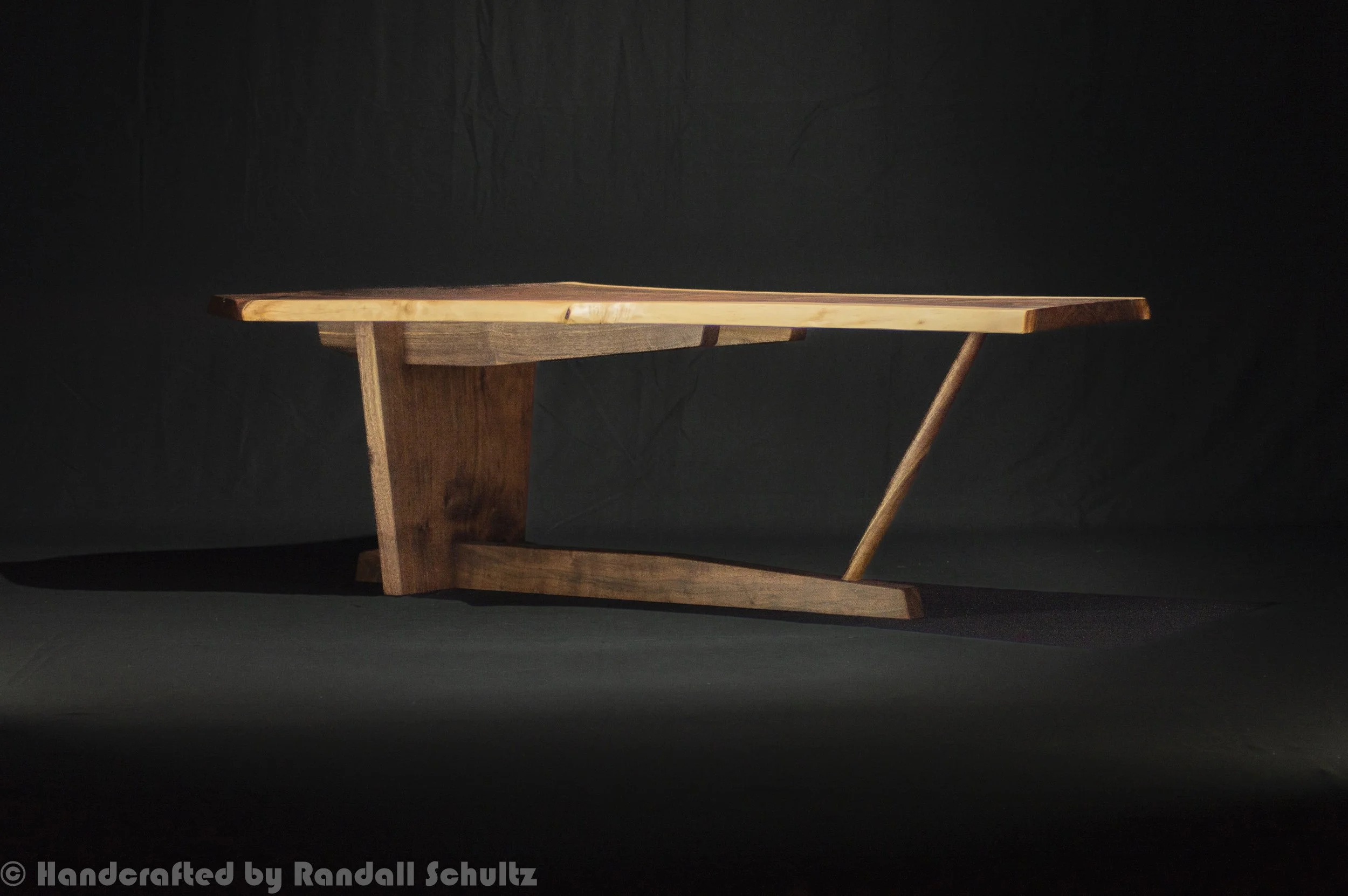 Mid Century George Nakashima Inspired Natural Live Edge Walnut
